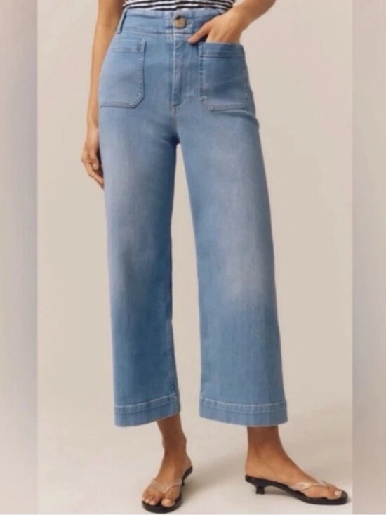 Anthropologie Denim - Anthropologie Maeve Colette Jeans Pants Women's 30 Stretch Denim Crop Wide Leg